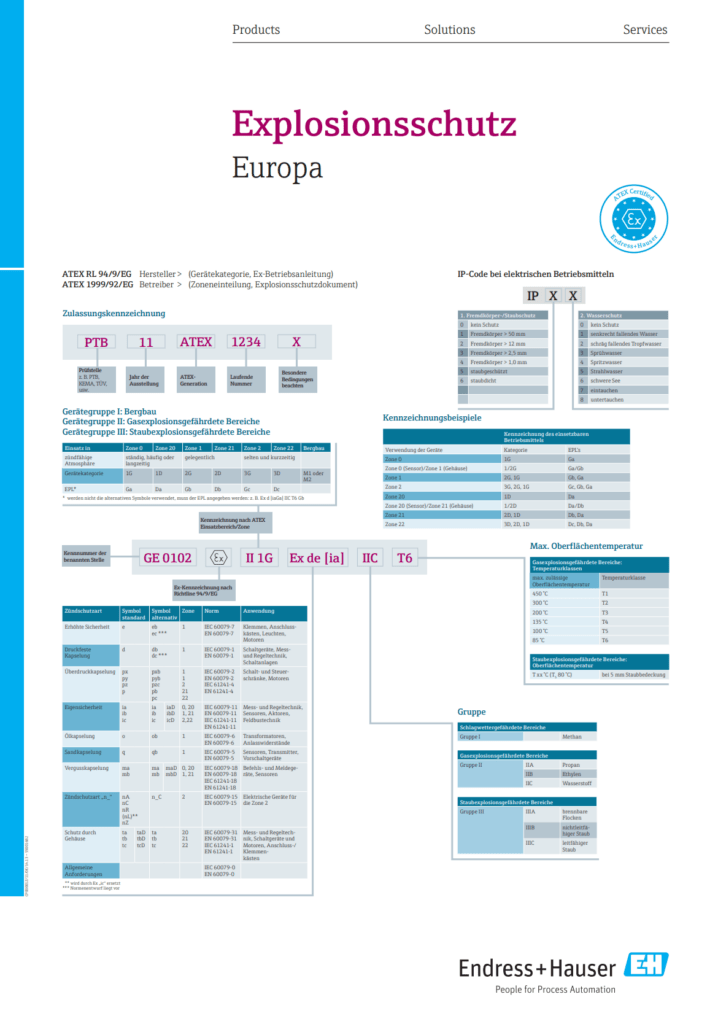 Poster Explosionsschutz Endress+Hauser